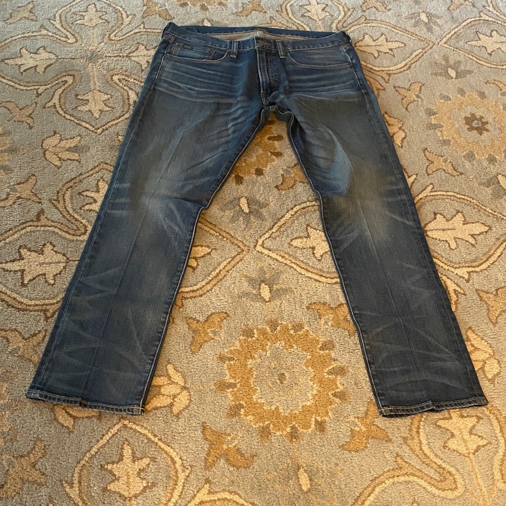 Polo Men's Dark Blue Washed Straight-Leg Jeans $40 34x32